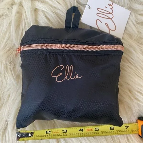 Ellie Packable Backpack Black/Pink Gold Supper Lightweight Travel Vacation NWT - Picture 5 of 10